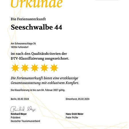 Ferienhaus Seeschwalbe 44 Fuhlendorf  エクステリア 写真